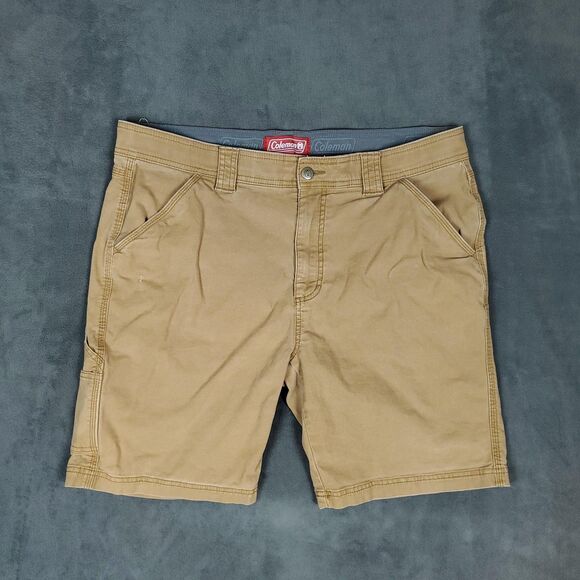 Coleman Cargo Shorts Lot of 2 Mens 36 Khaki Gray Canvas Workwear Outdoor - Picture 2 of 15